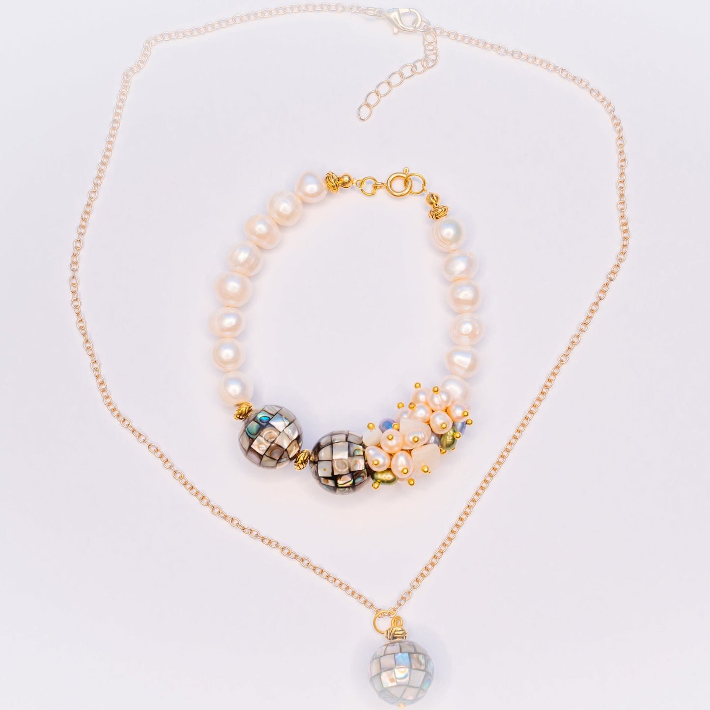 Set Abalone Stone - Brățară + Colier